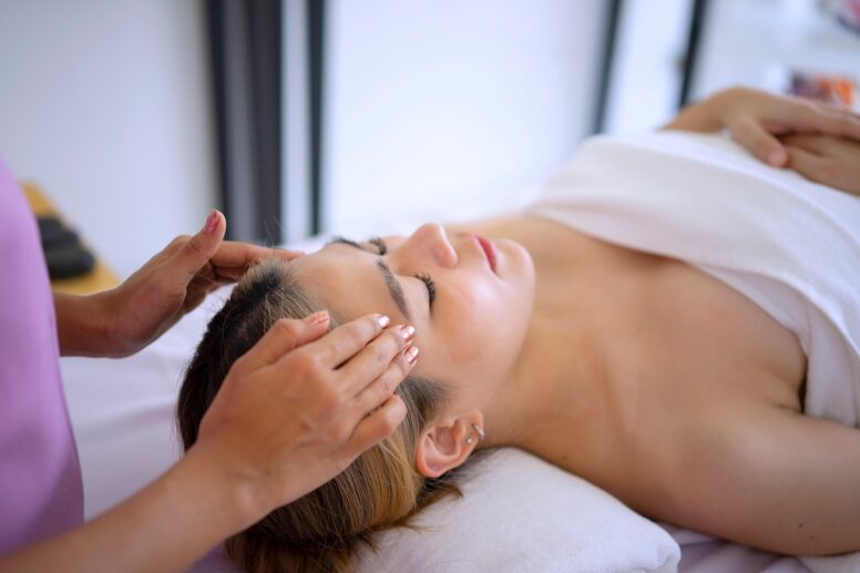 Pretty women spend time at resort and spa hotel.
