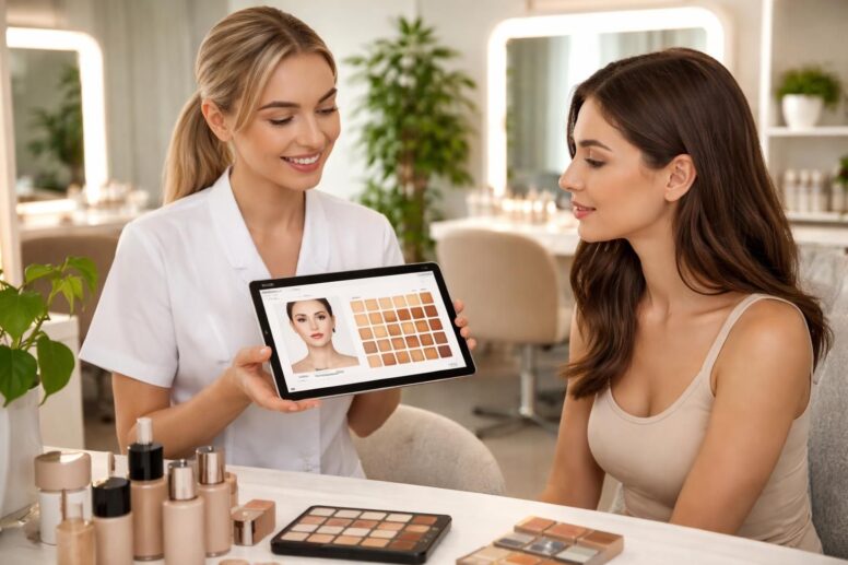 découvrez comment trouver la teinte de maquillage parfaite en institut grâce à une tablette samsung, pour un rendu impeccable et personnalisé.